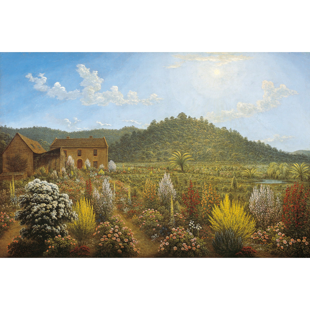 View of artist's house and garden by John Glover