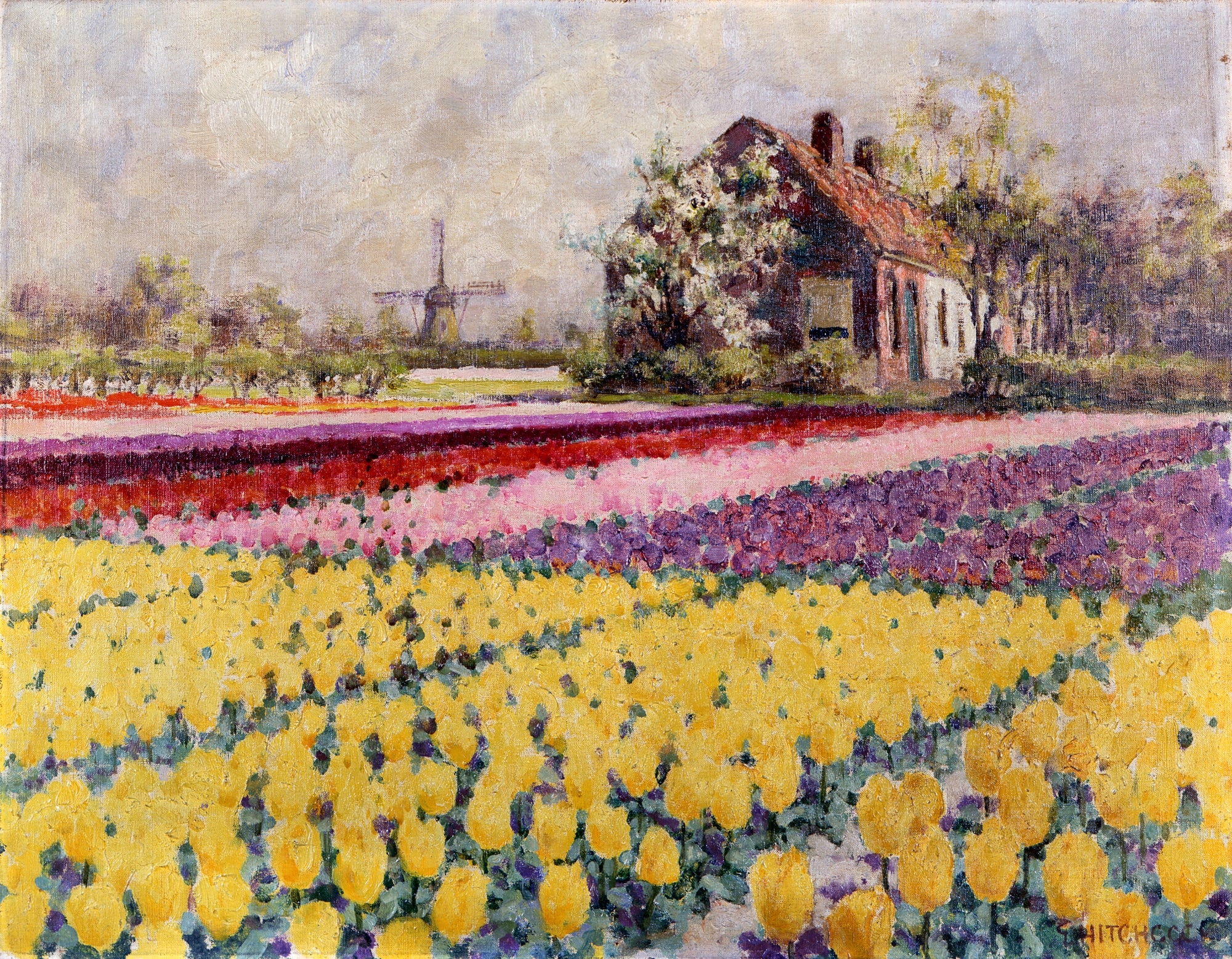 Flower Field Near Linden by George Hitchcock - Reproduction