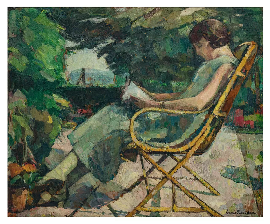 Reading in the garden (Lecture au jardin) Canvas Reproduction