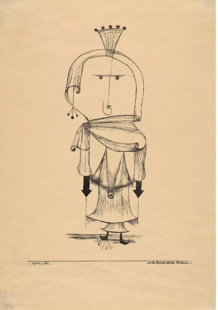 The witch with the comb (Die hexe mit dem kamm) by Paul Klee - Reproduction