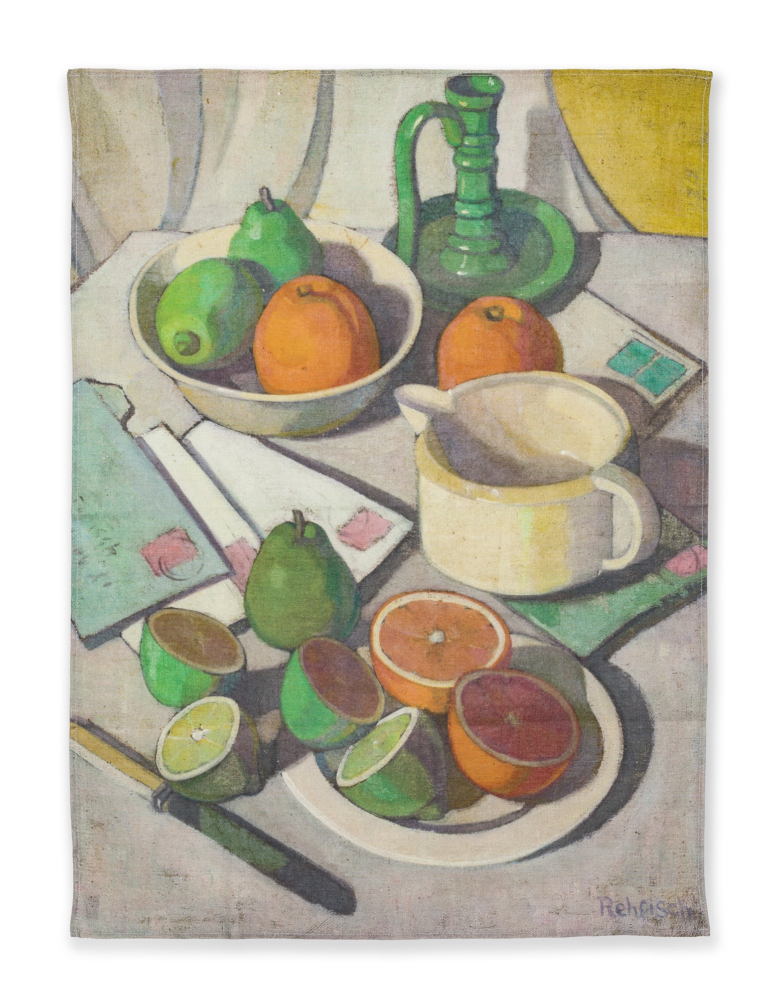 Dangerously Modern Oranges and Lemons Linen Tea Towel