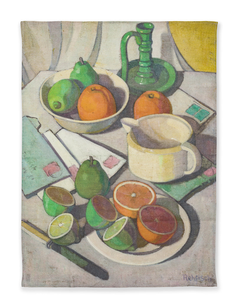 Dangerously Modern Oranges and Lemons Linen Tea Towel