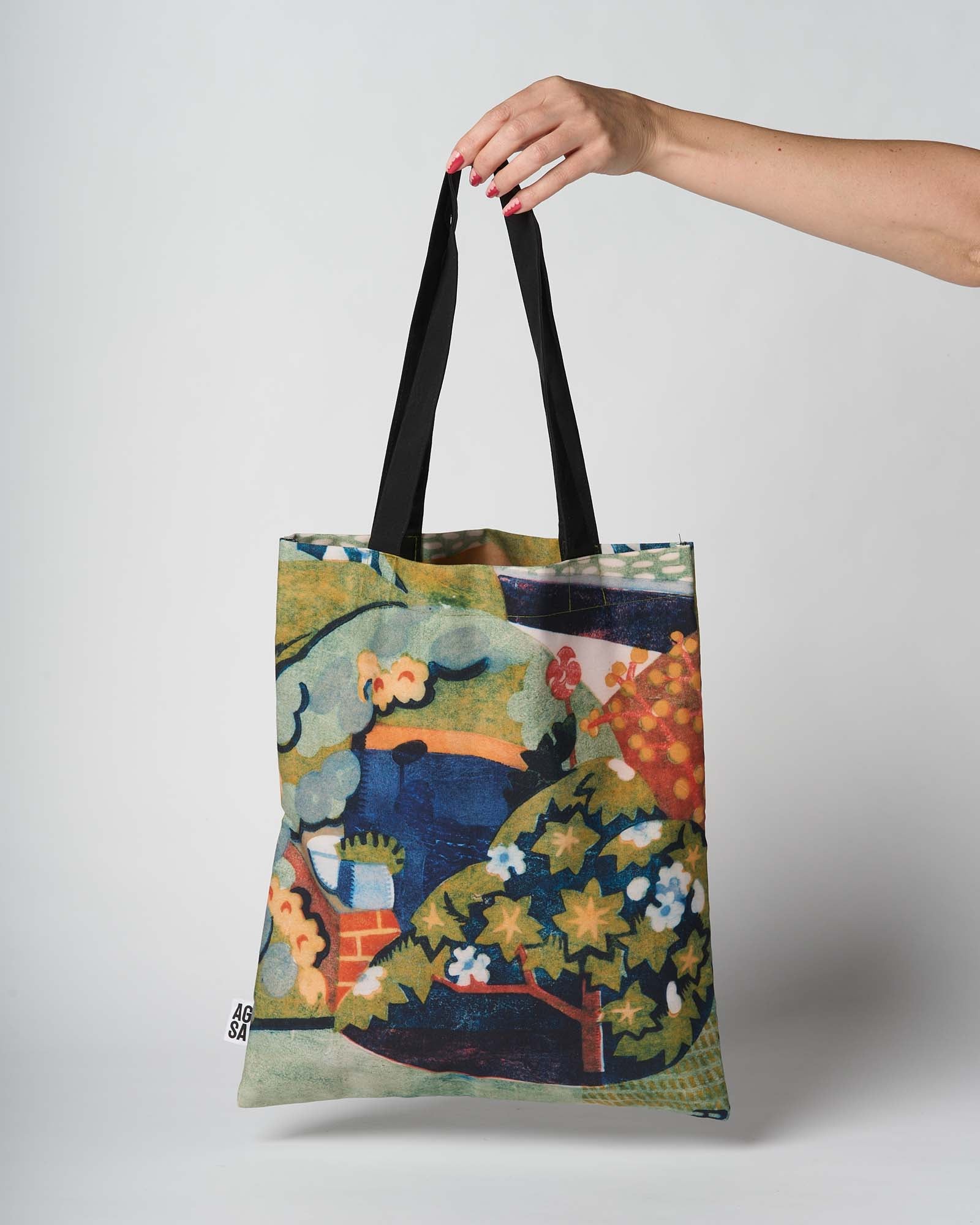 Dorrit Black Tote Bag - Corner of the garden