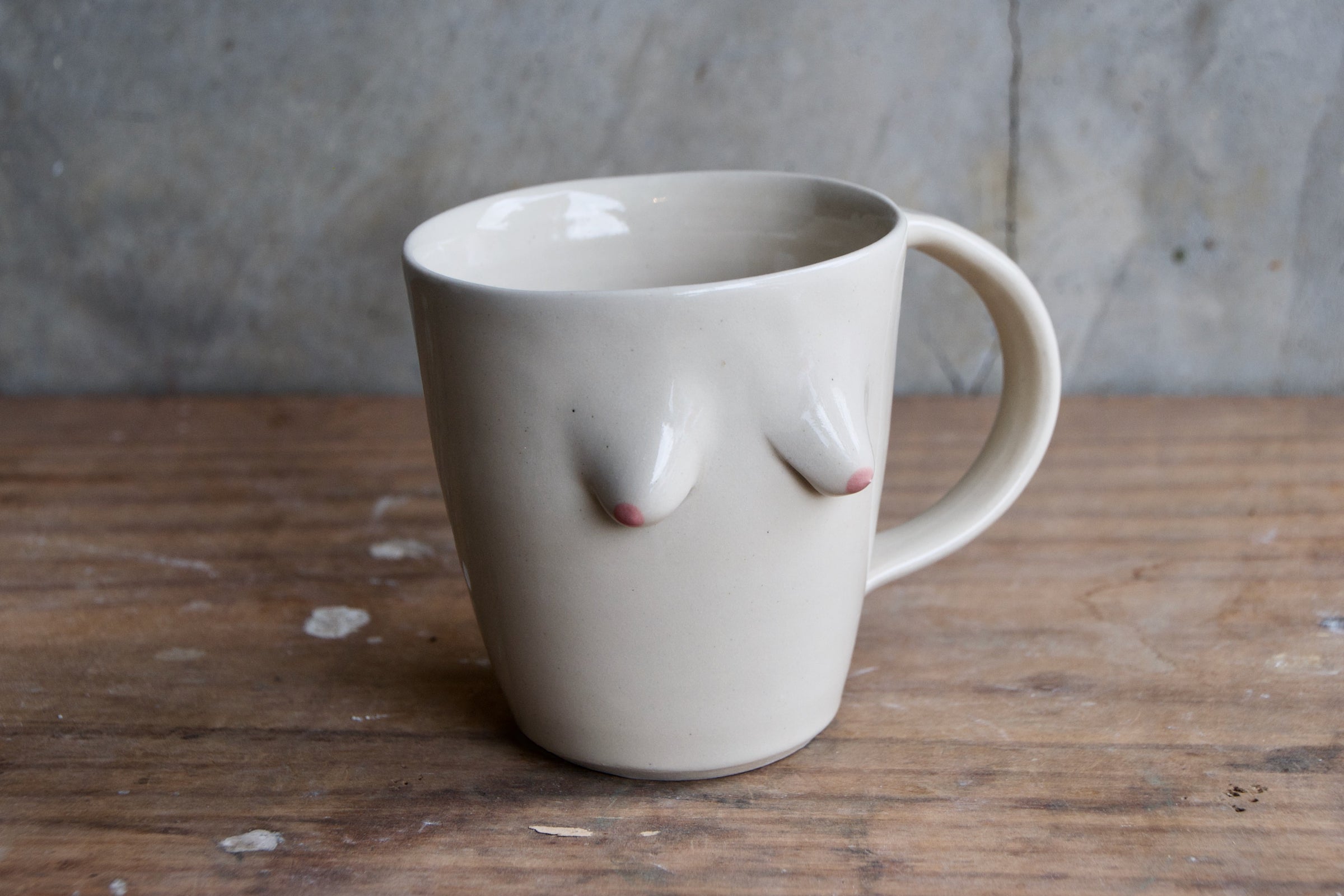 Maddie Deere Ceramics - White boob mug