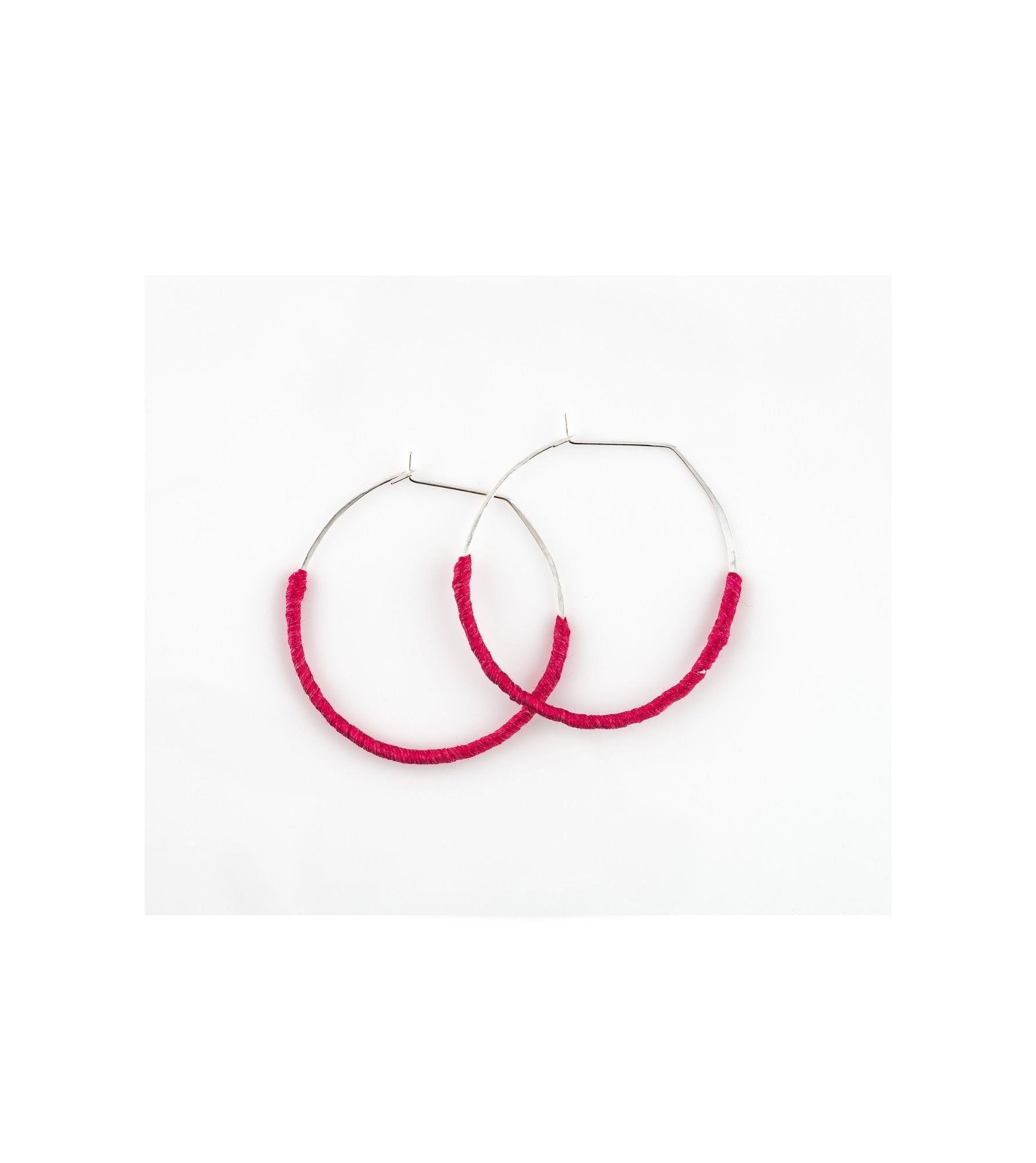 Lilly Buttrose wrapped thread earrings silver - red