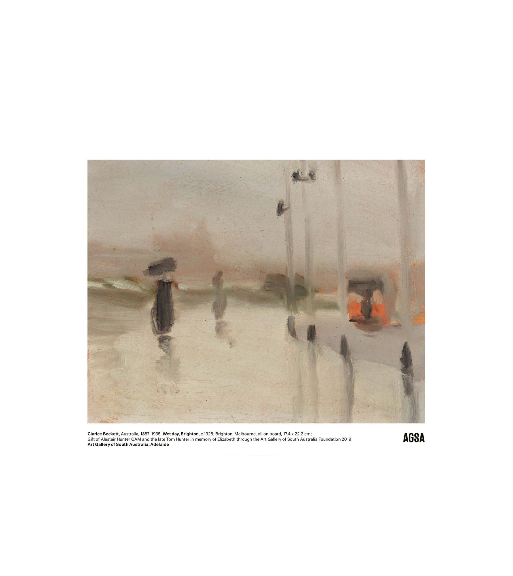 Wet day, Brighton by Clarice Beckett - A4 Print
