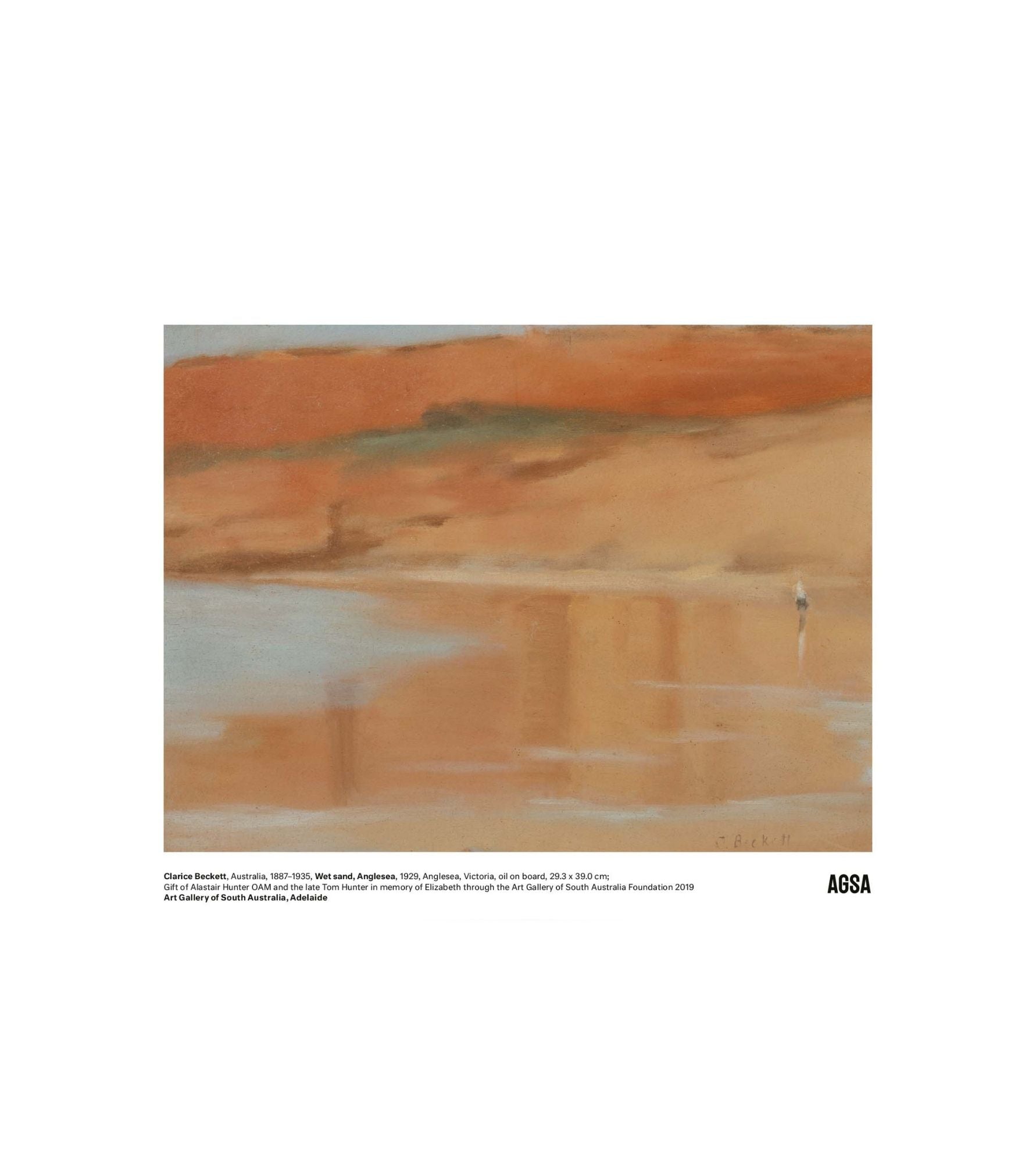 Wet sand, Anglesea by Clarice Beckett - A4 Print